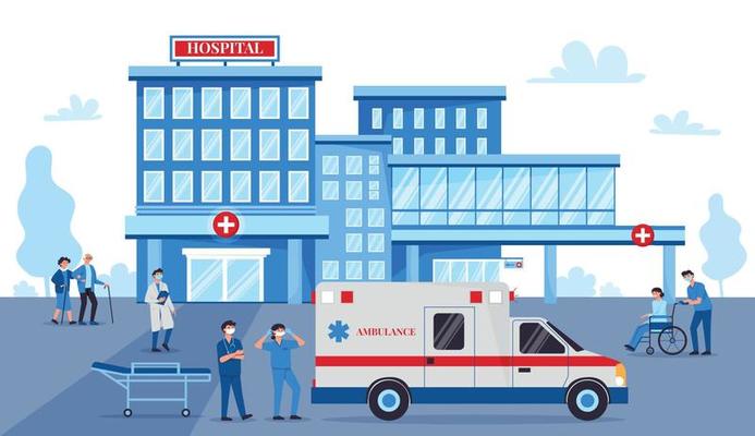 hospital-building-outside-composition-vector