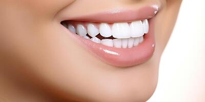 teeth dental ai-generated-ai-generative-perfect-shite-teeth-beautiful-girl-smile-dantist-health-care-promotion-graphic-art-photo